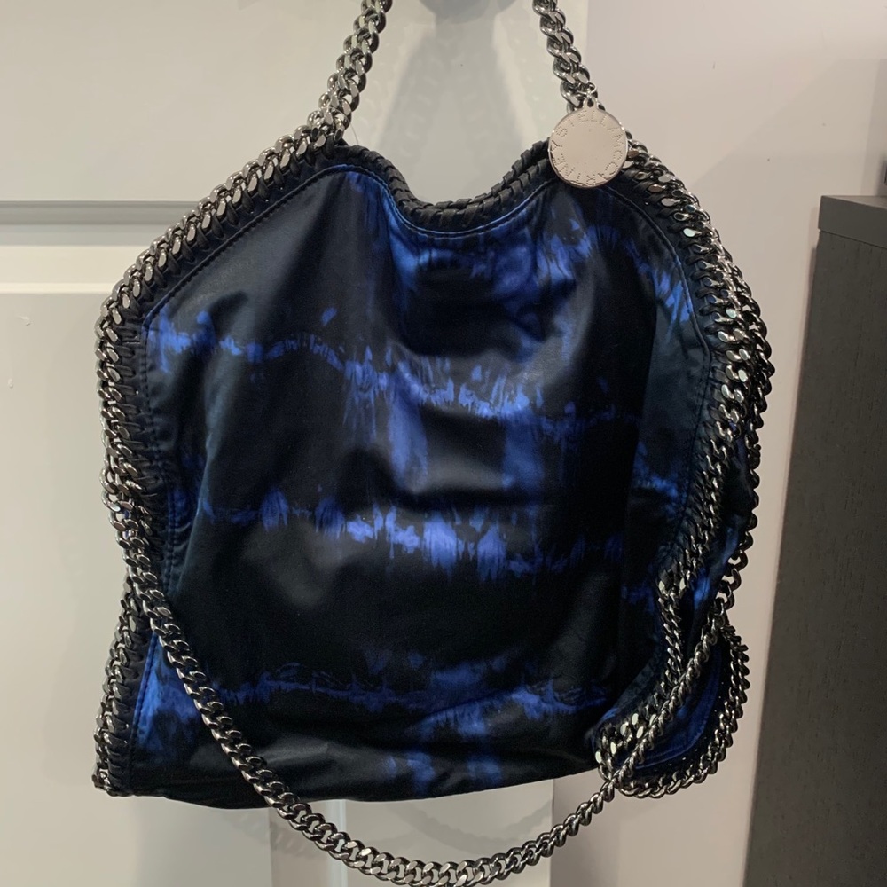 NWT Stella McCartney Tie Dyed Foldover Tote, Blue